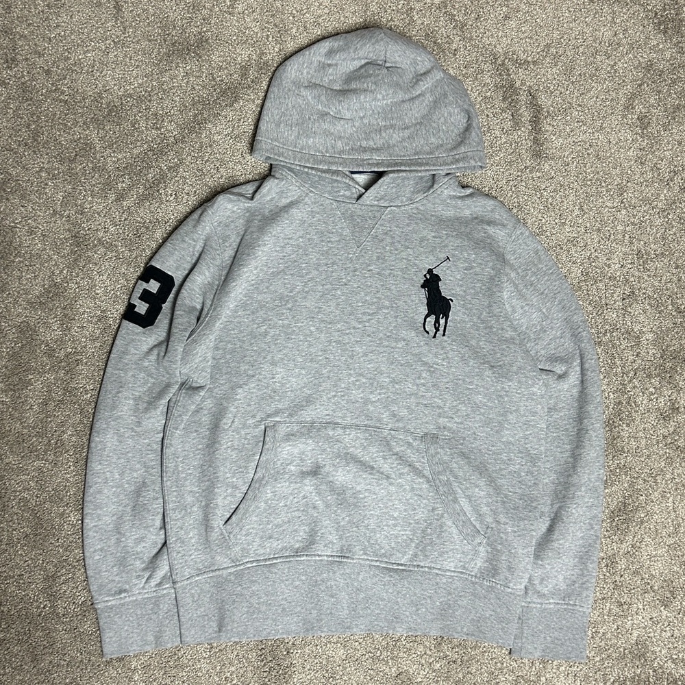 Y2K Ralph Lauren Big Pony Grey Hoodie